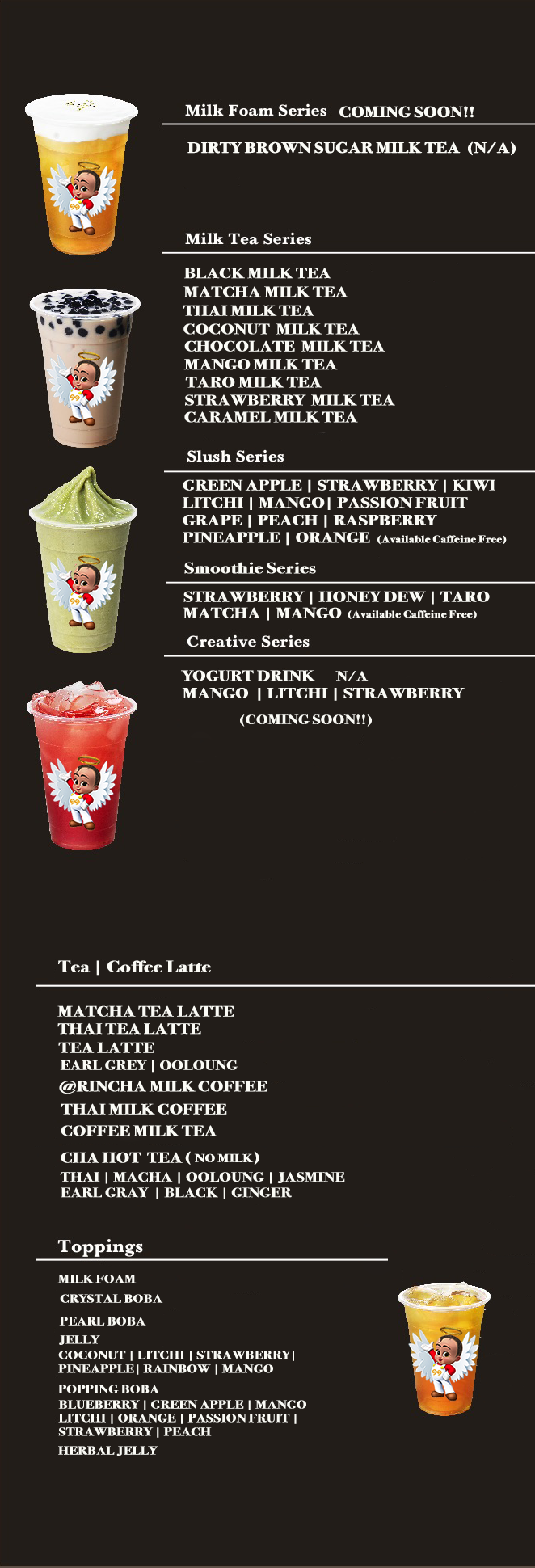 Boba Tea Menu ARincha Bubble Tea
