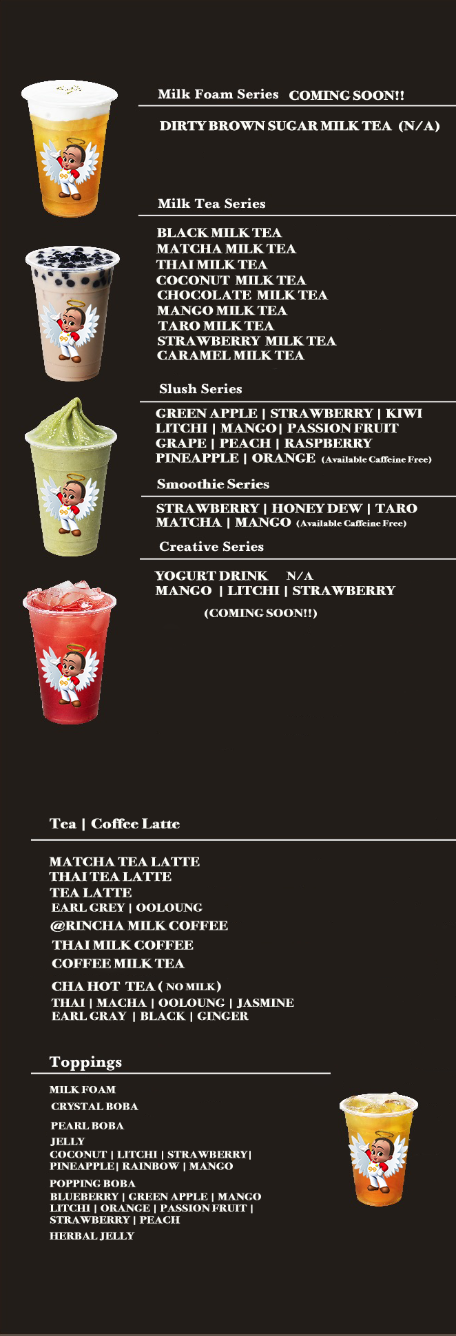 Boba Tea Menu aRincha Bubble Tea